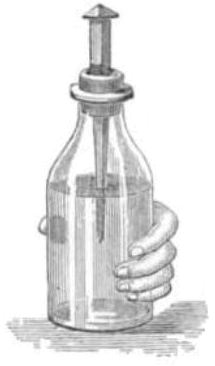 A Leiden jar is a primitive capacitor (also known as a condenser) that stores static electricity like a battery.